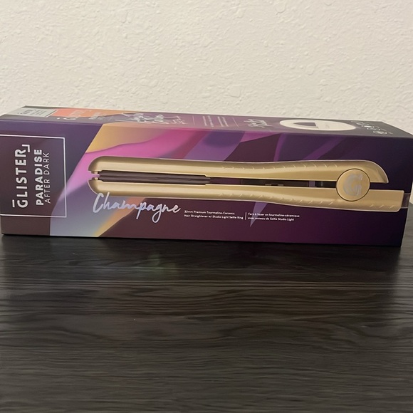 Glister ceramic hair straightener in champagne with selfie ring - Picture 2 of 8